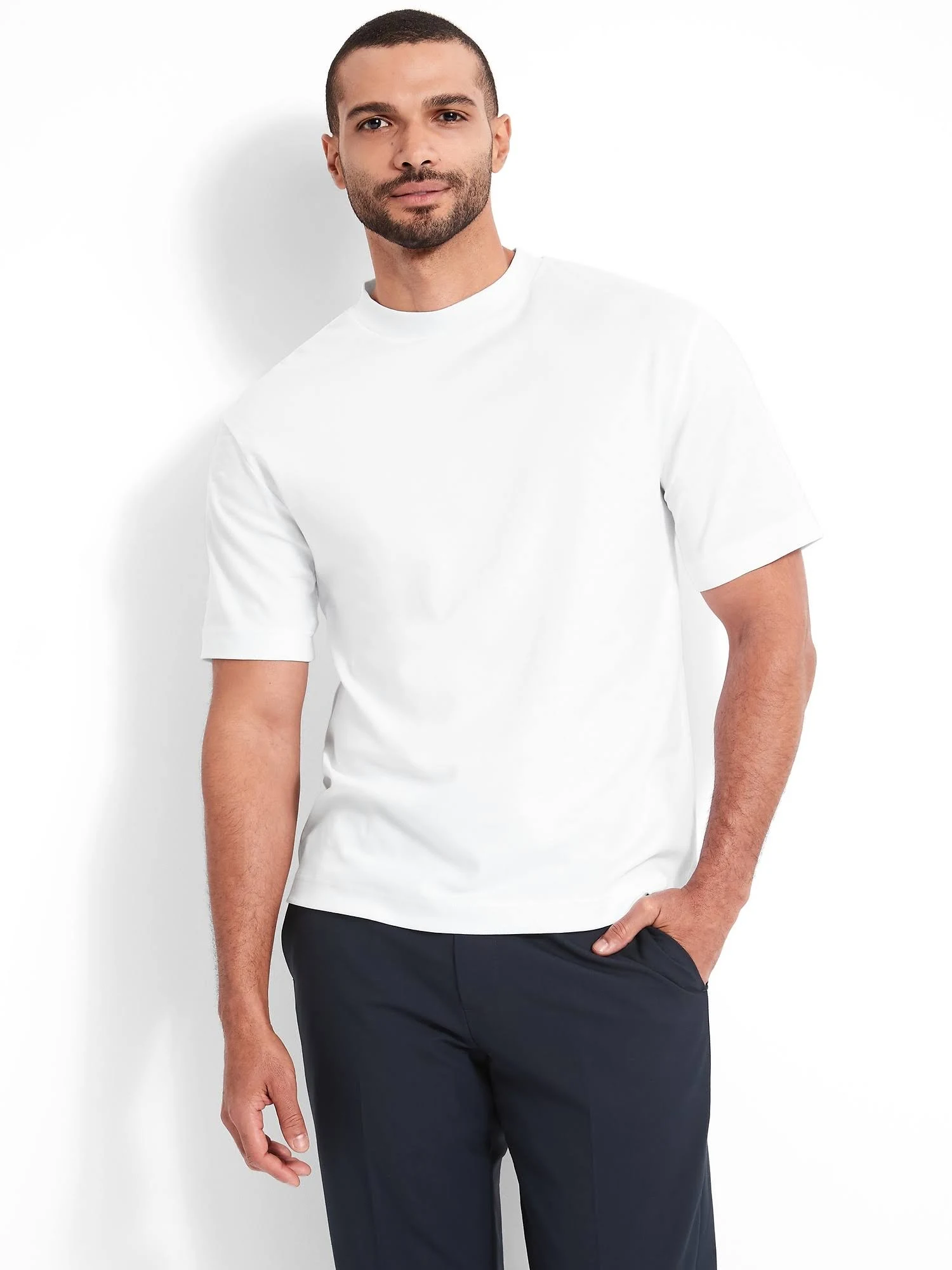 Banana Republic Men's Organic High Crew-Neck T-Shirt Winter White Size XL