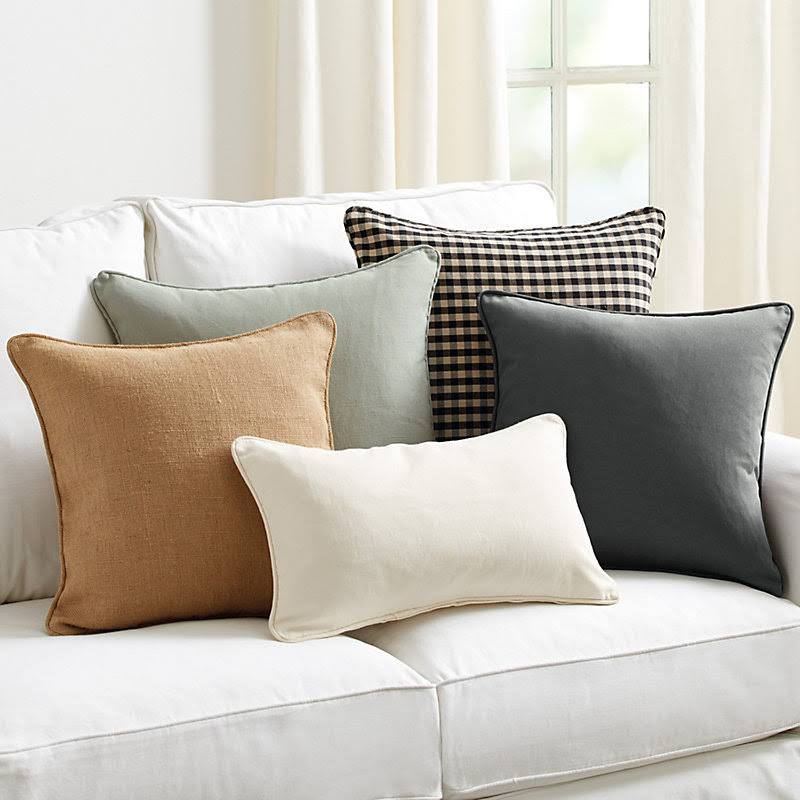 Essential Throw Pillow Linen Natural 22x22 x 22x22 - Ballard Designs