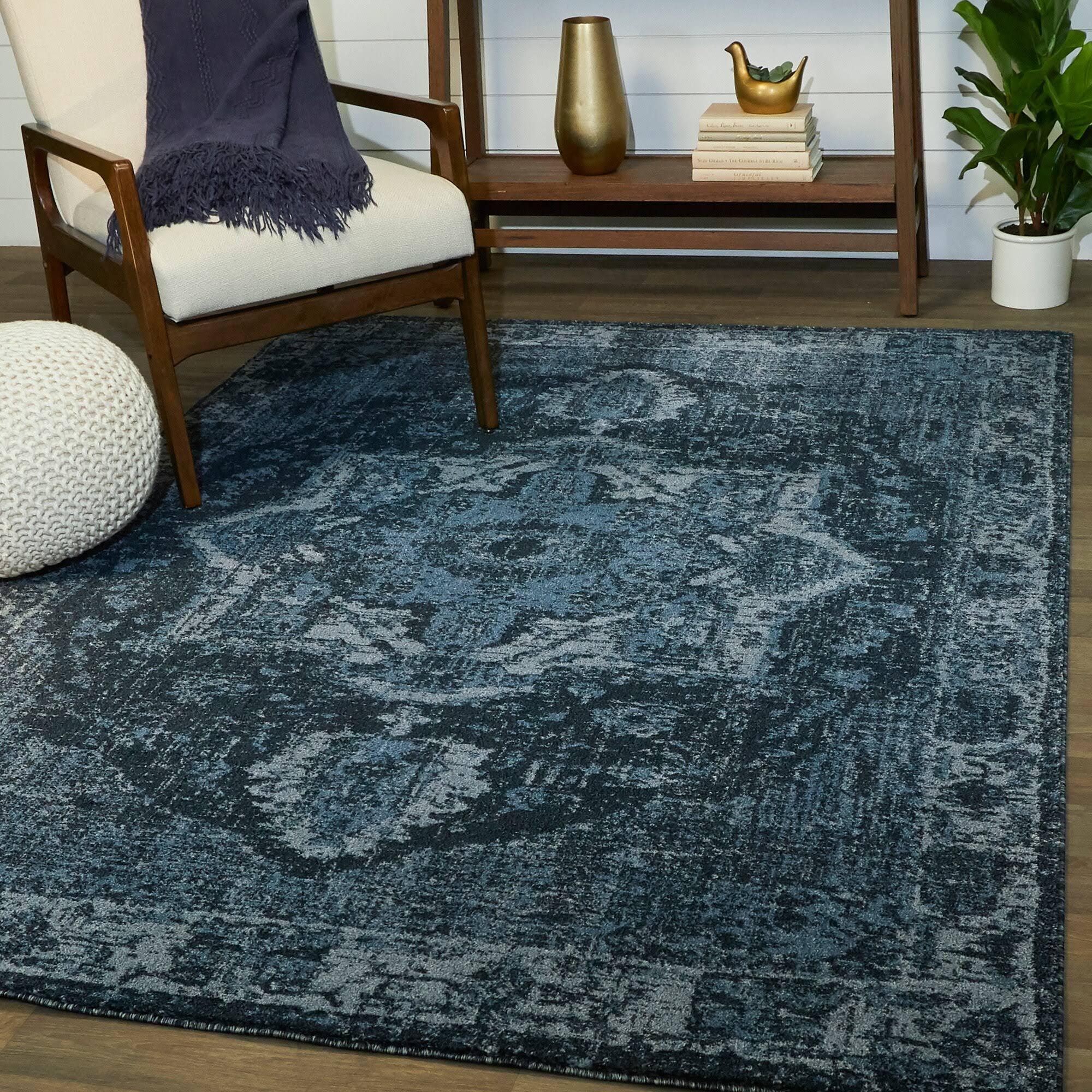 Amina Vintage Oriental Area Rug - Blue - 7&10x22 x 10&