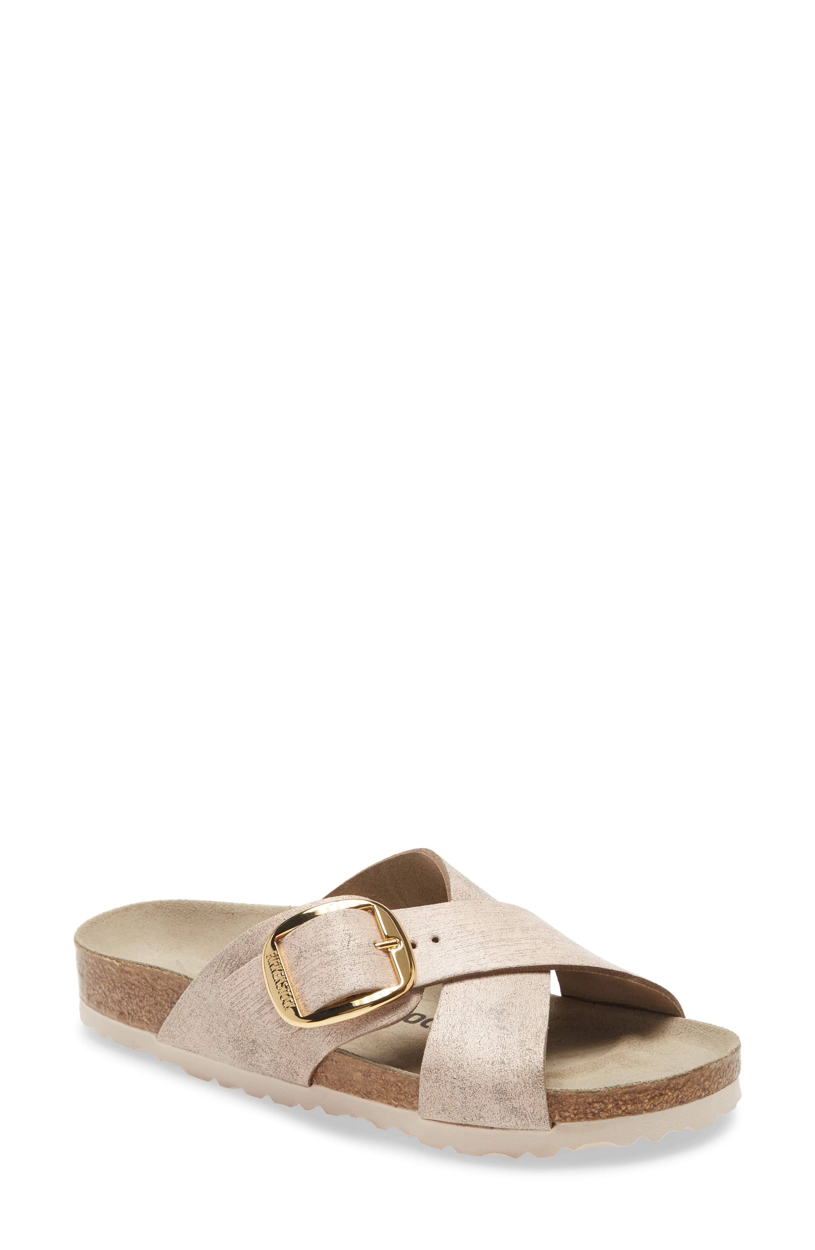 Birkenstock Women's Siena Big Buckle Washed Metallic Rose Gold