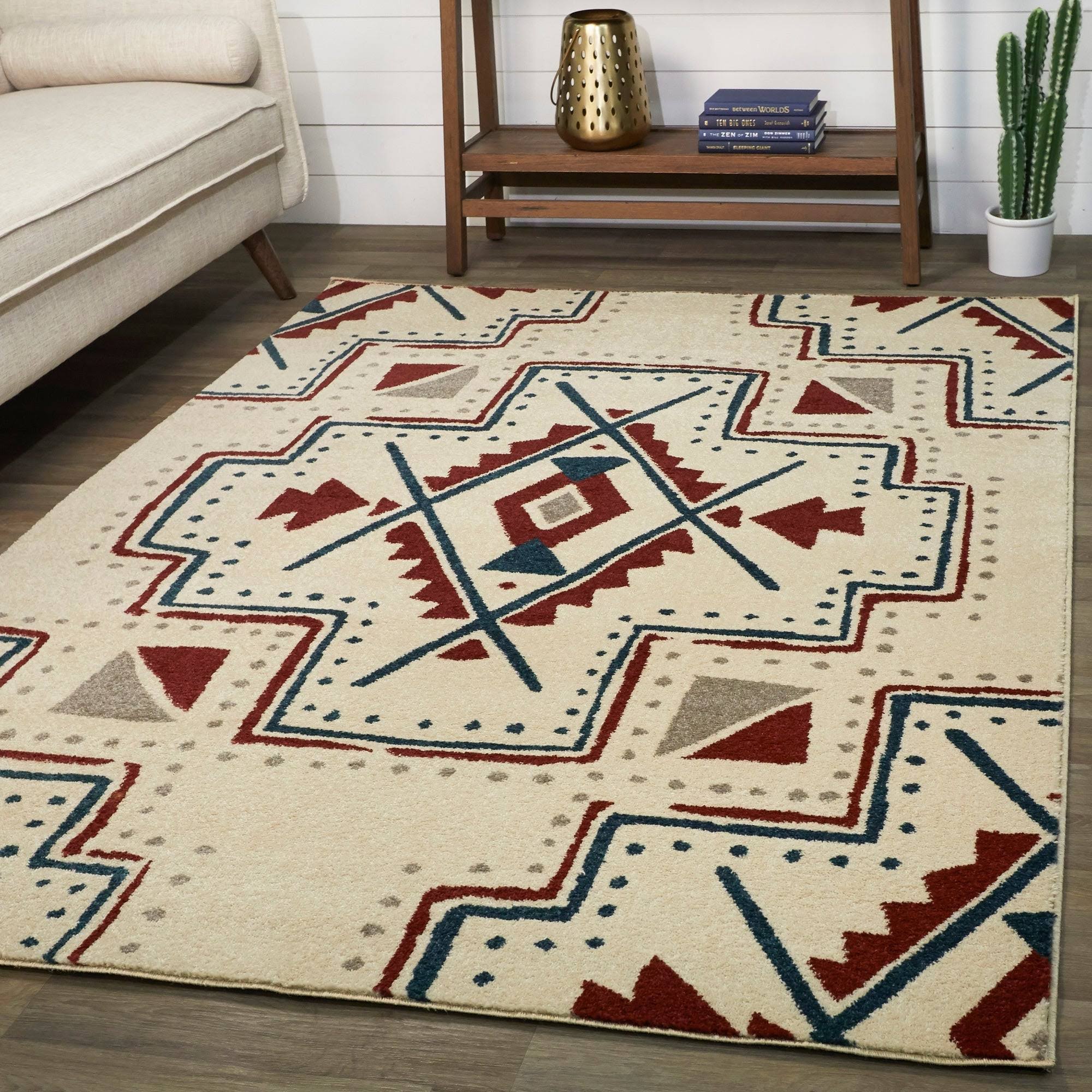BALTA Firuza Red 5 ft. x 7 ft. Southwestern Tribal Area Rug