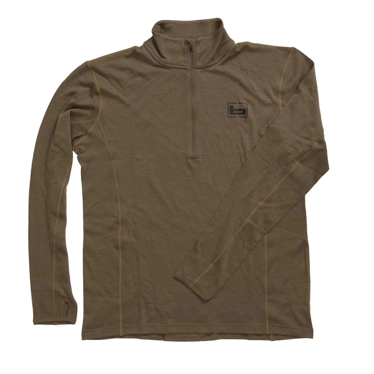 Banded Base Wool 1/4 Zip Pullover 180 Gram Light Chocolate