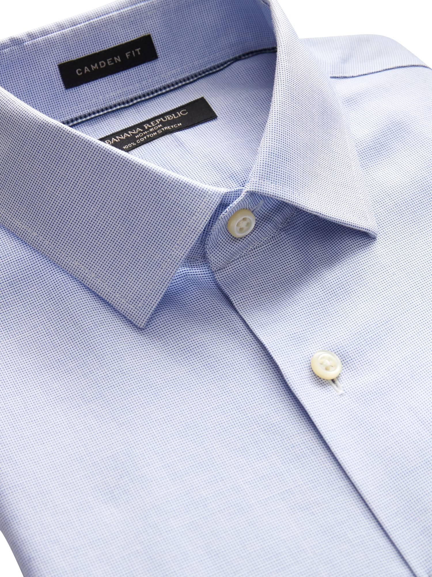 Banana Republic Men's Standard-Fit Non-Iron Dress Shirt Light Blue Size L