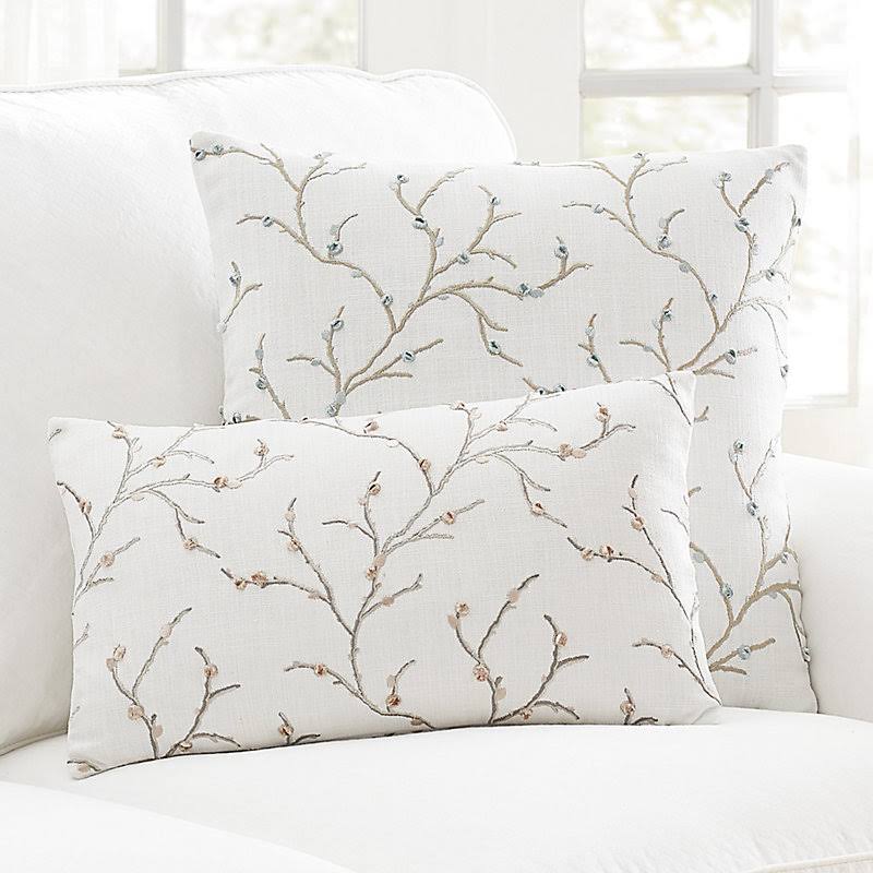 Cherry Blossom Embroidered Pillow Blush 12x22 x 20x22 - Ballard Designs