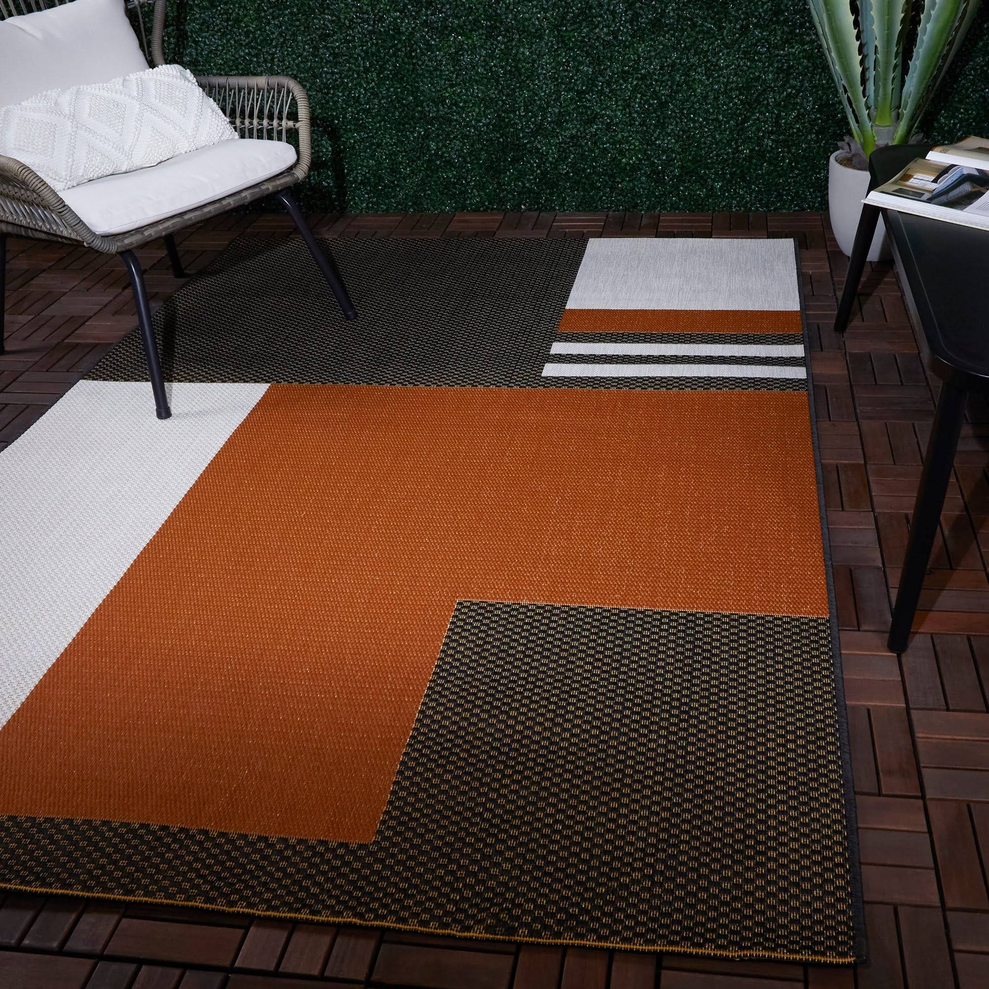 BALTA Read Burnt Orange 8 ft. x 10 ft. Modern Indoor/Outdoor Area Rug