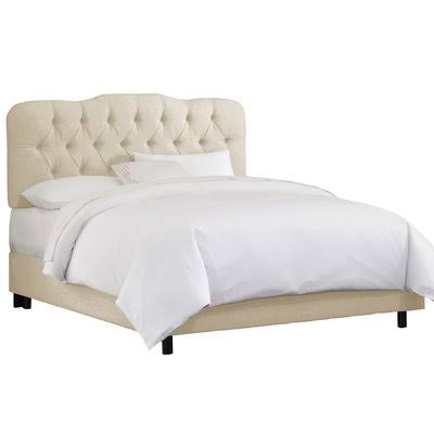 Three Posts Wolfheart Tufted Linen Upholstered Standard Bed Color: Grey, Size: Full