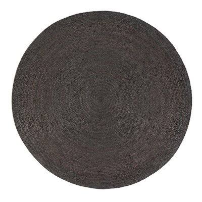 Sarina Hand Braided Jute/Sisal Charcoal Gray Area Rug Birch Lane Rug Size: Round 6&