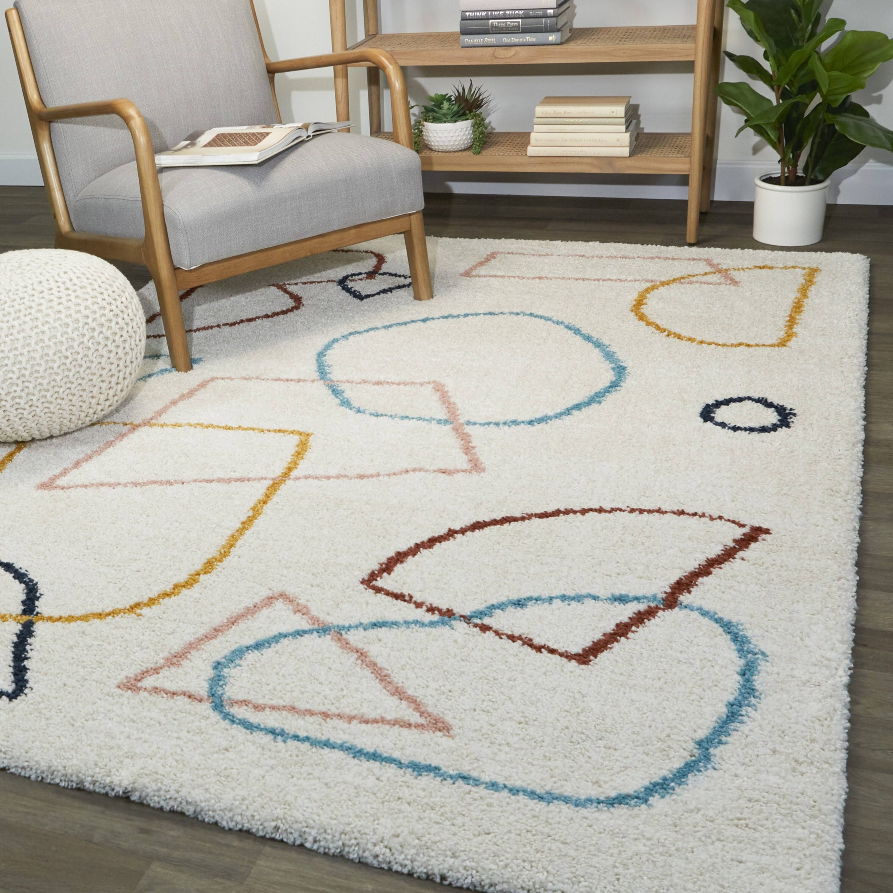 Pavel Geometric Shag Area Rug - 7&10x22 x 10& - Multicolor