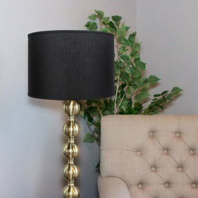 10x22 H x 14x22 W Drum Lamp Shade - (Spider Attachment) Red Barrel Studio Color: Brass/Black