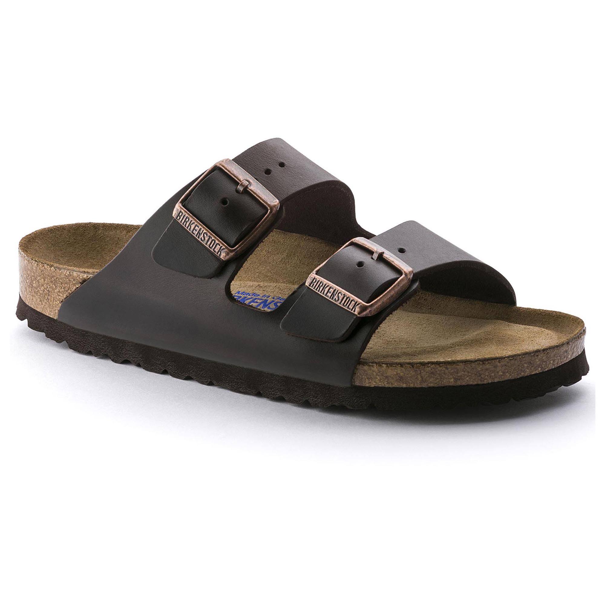 BIRKENSTOCK Arizona Oiled Leather Amalfi Testa Di Moro Two-Strap Sandals