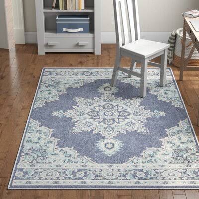 Cora Power Loom White/Purple Area Rug Grovelane Rug Size: Rectangle 3&6x22 x 5&6x22