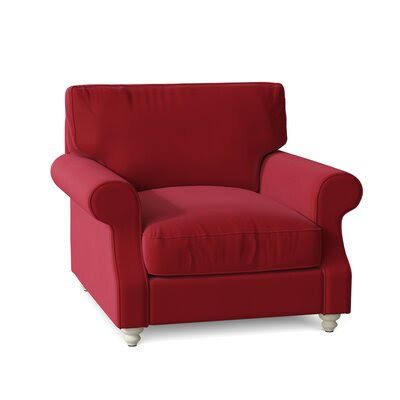Birch Lane Woburn 39x22 Wide Down Cushion Armchair Body Fabric: Vault Pearl, Leg Color: White
