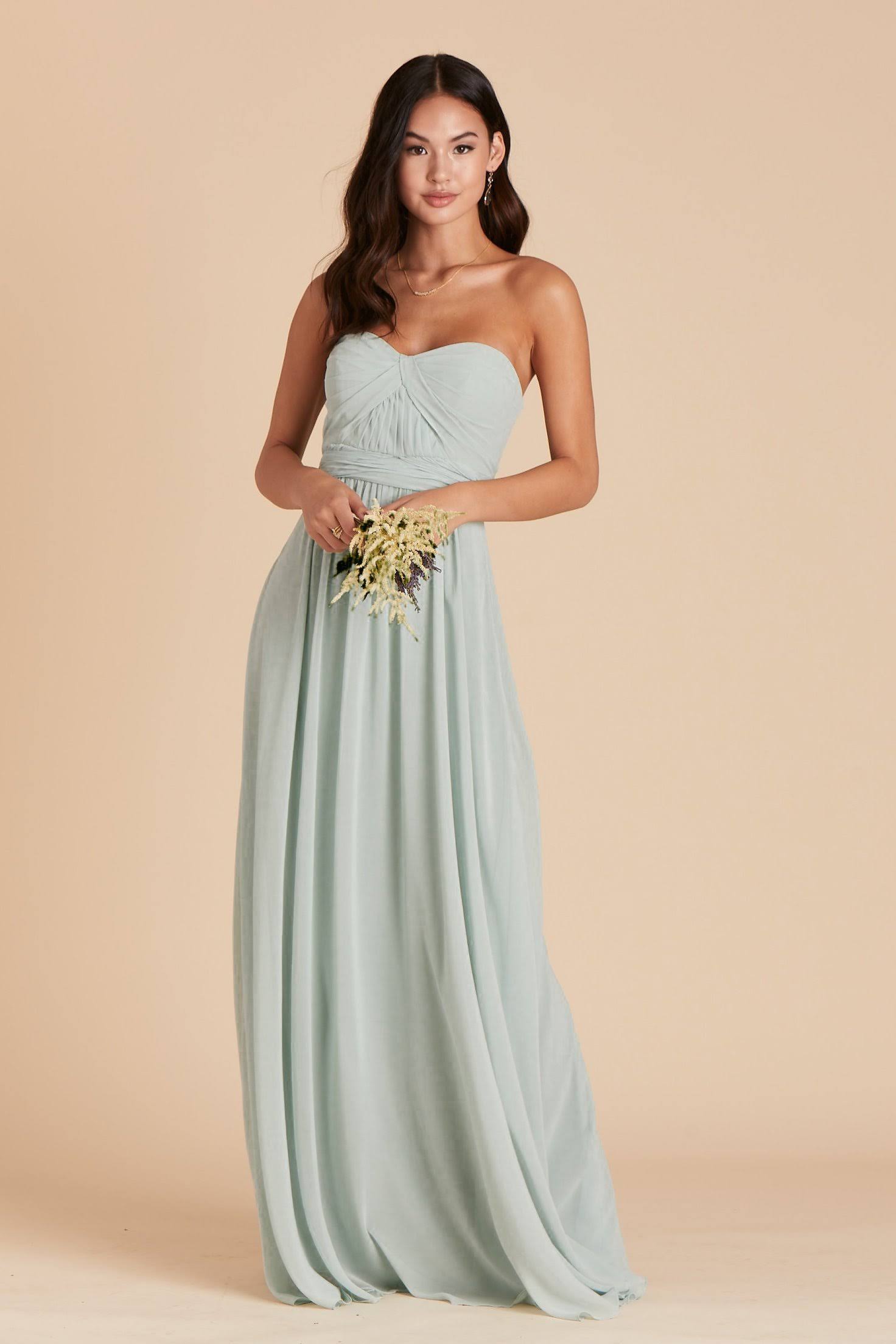 Grace Convertible Chiffon Bridesmaid Dress in Sage L / Sage / No Slit