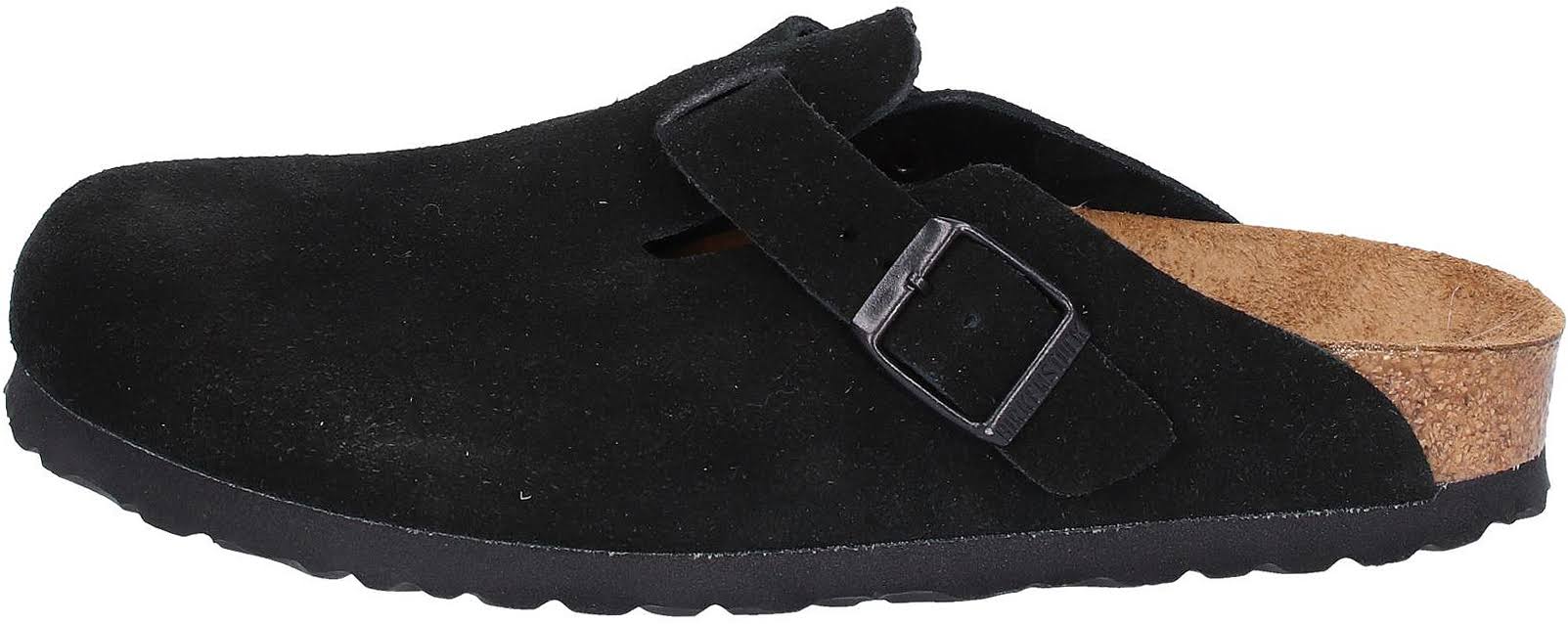 Birkenstock Boston Suede Leather Black Clogs