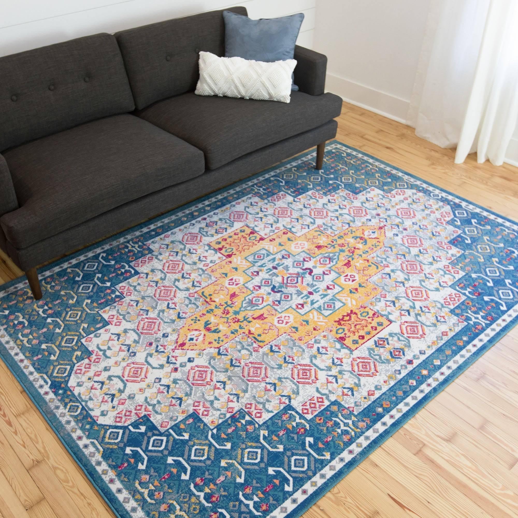 Semih Oriental Medallion Area Rug - 2& x 7& Runner - Yellow
