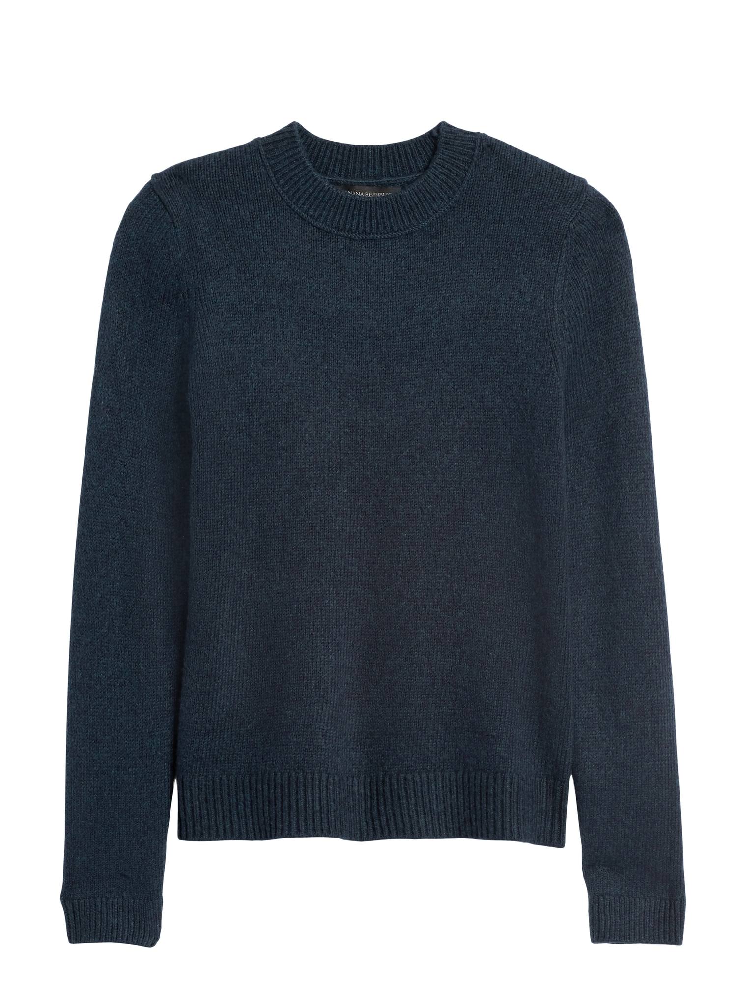Banana Republic Women's Cotton-Blend Crew-Neck Sweater Night Navy Size M