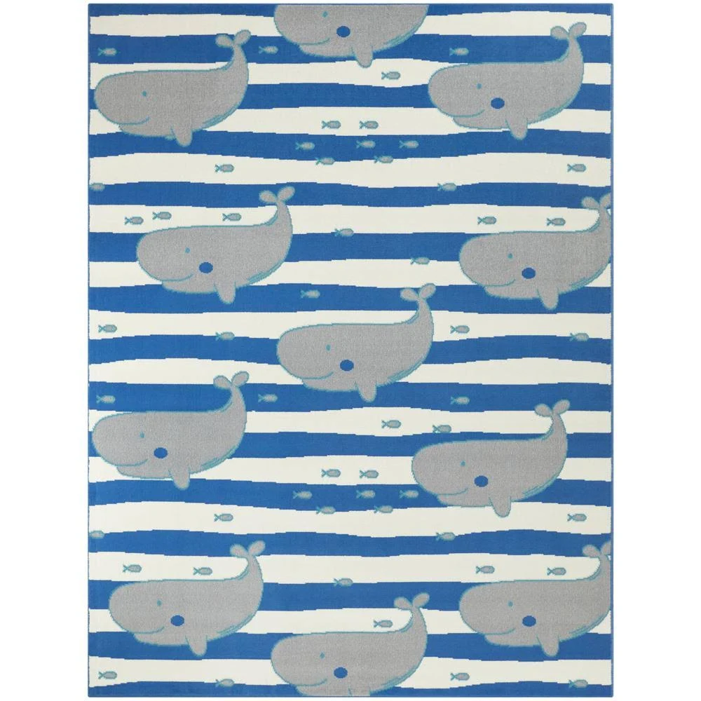 Balta Wonderful Whale Grey 5 ft. x 7 ft. Area Rug
