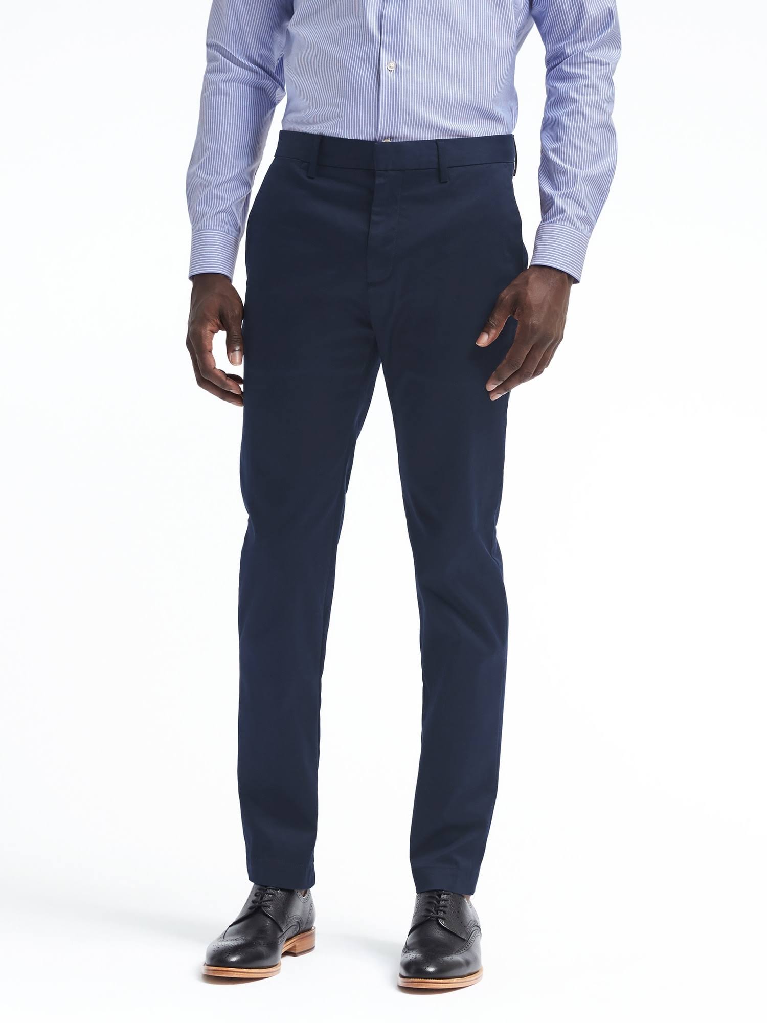 Banana Republic Men's Aiden Slim Rapid Movement Chino Pant Navy Blue Tall Size 32W 36L
