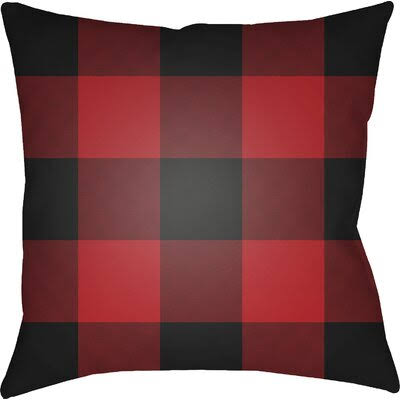 Silas Indoor/Outdoor Throw Pillow Birch Lane Size: 20x22 H x 20x22 W x 4x22 D, Color: Red / Black
