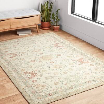 Fleshman Oriental Hand Hooked Wool Ivory Area Rug Birch Lane Rug Size: Rectangle 2&6x22 x 7&6x22