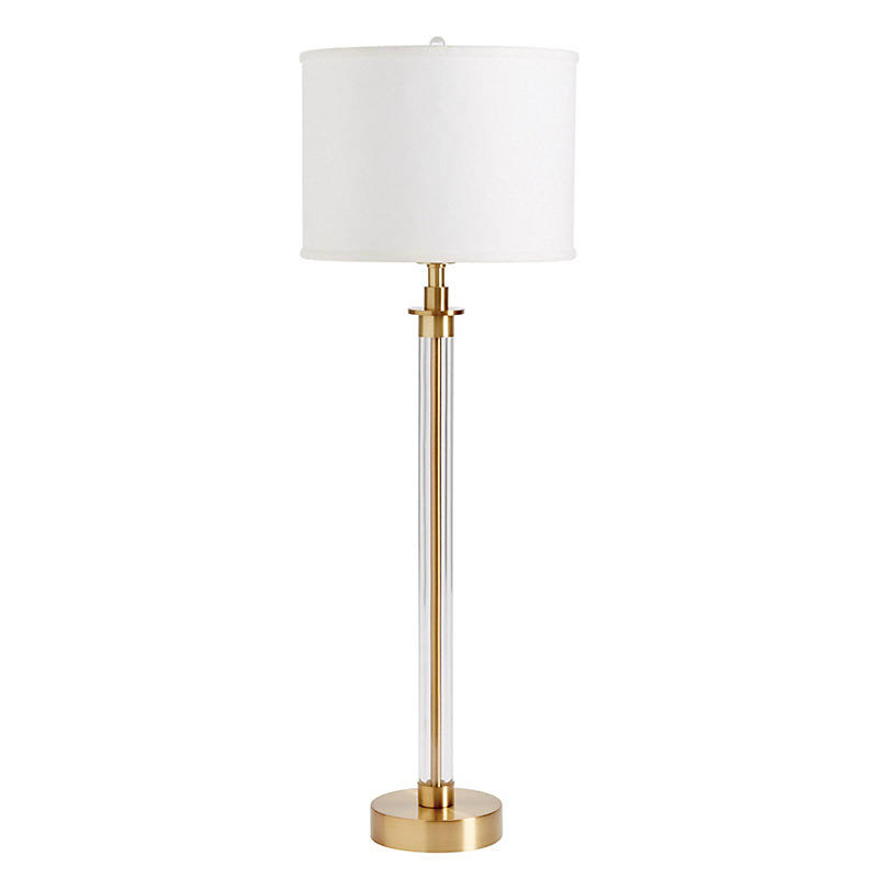 Whitney Acrylic Buffet Lamp Black Linen Drum - Ballard Designs
