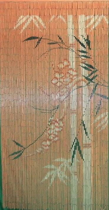 Bamboo54 Orange Scene Curtain