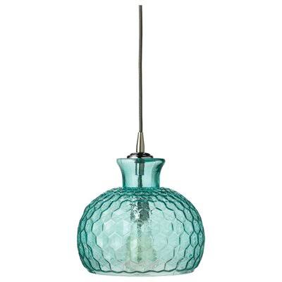 Oberon 1 - Light Single Dome Pendant Birch LANE? Color: Aqua