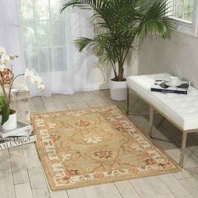 Constance Oriental Handwoven Wool Sage/Ivory Area Rug Birch Lane Rug Size: Rectangle 3&6x22 x 5&6x22