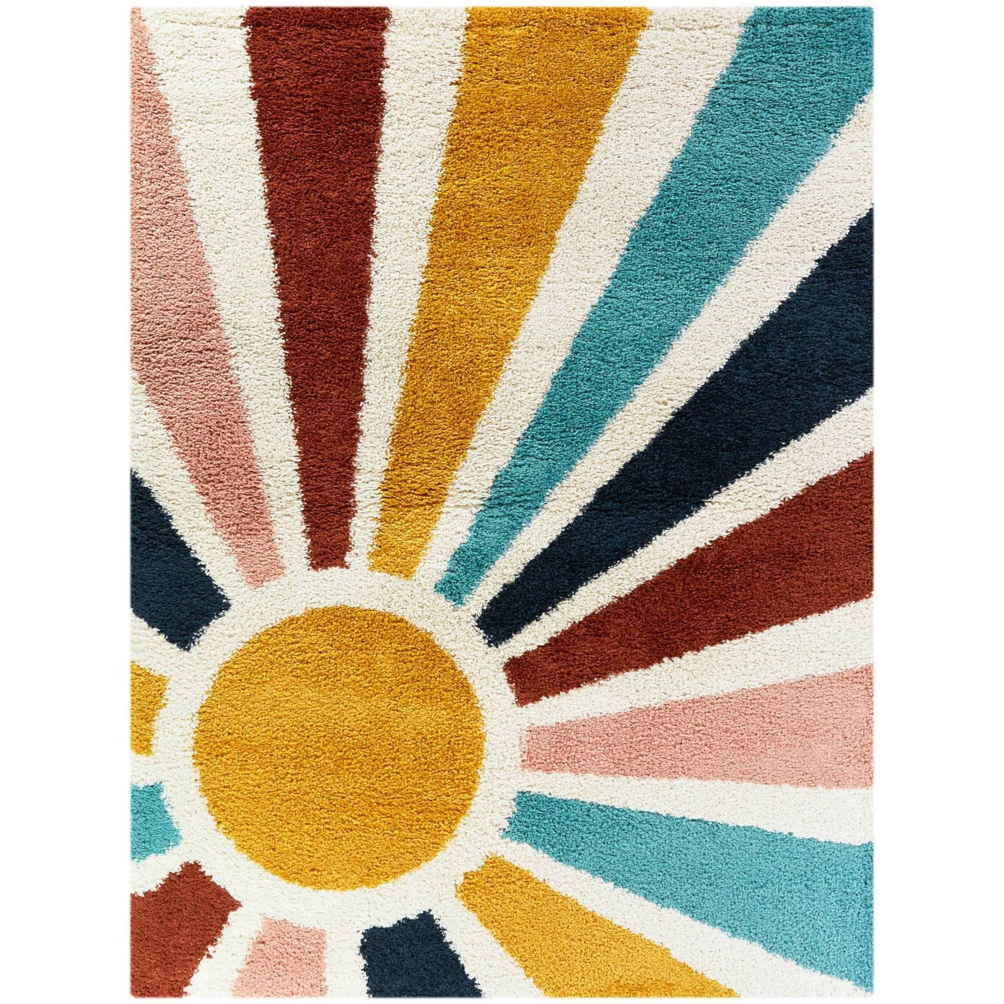 BALTA Helia Yellow 4 ft. x 6 ft. Geometric Shag Area Rug