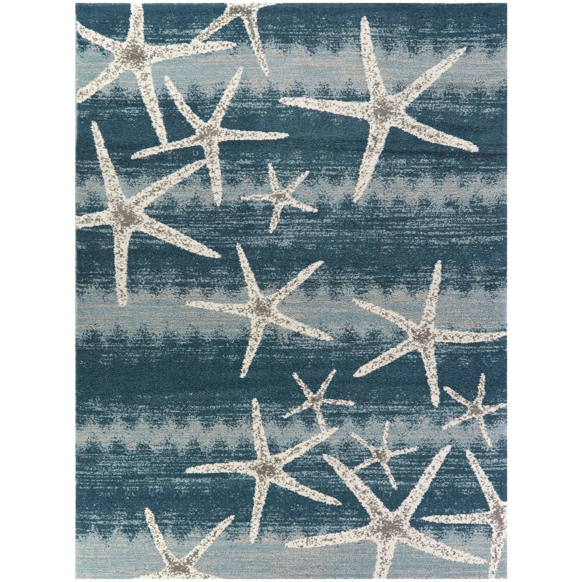 Martin Coastal Starfish Area Rug - 6&7x22 x 9& - Gray