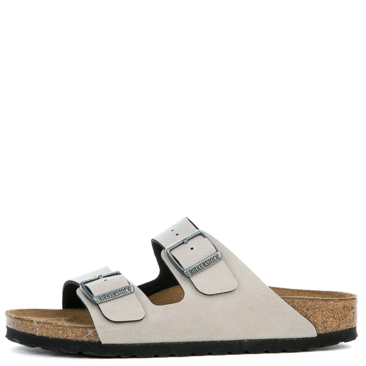 Birkenstock Women's Arizona Birko-Flor Sandal, Stone Pull Up