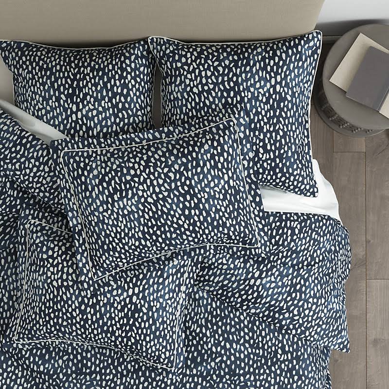 Thandie Watercolor Spotted Duvet Cover Cornflower Queen - Ballard Designs