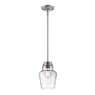 Roslindale 1-Light Single Bell Pendant Finish: Satin Nickel