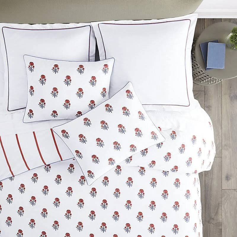 Anais Floral Duvet Cover Indigo Twin - Ballard Designs