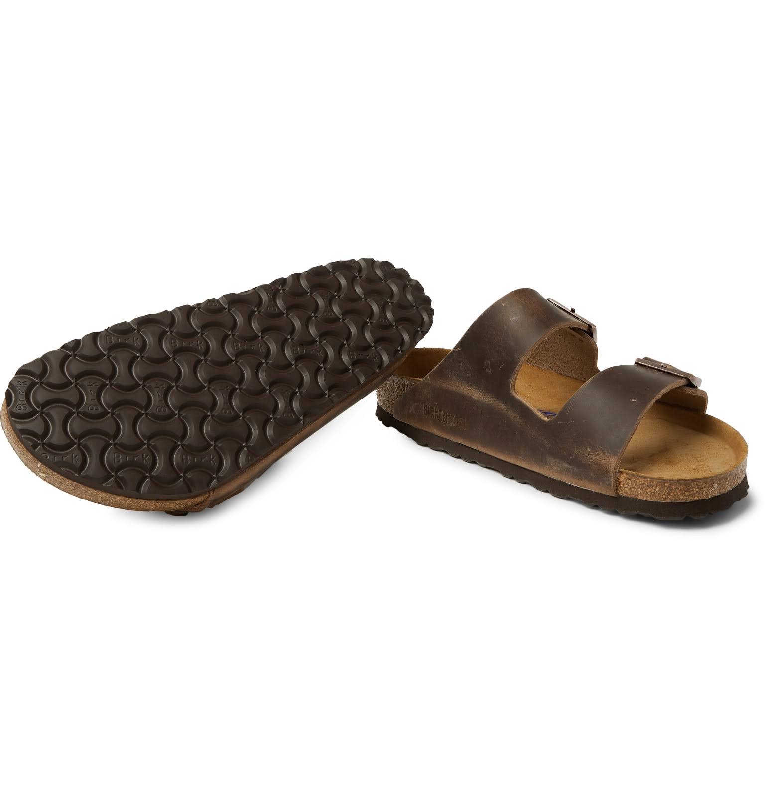 Birkenstock - Men - Arizona Oiled-Nubuck Sandals Brown