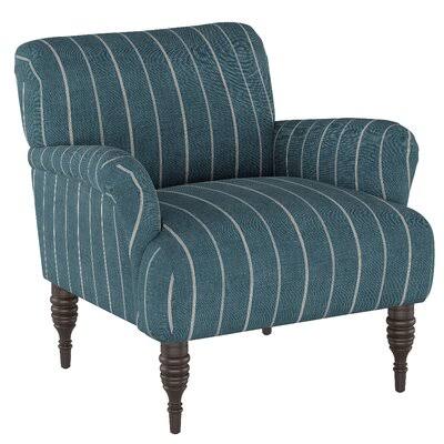 Metter 32x22 Wide Cotton Armchair Body Fabric: Fritz Indigo Cotton Blend