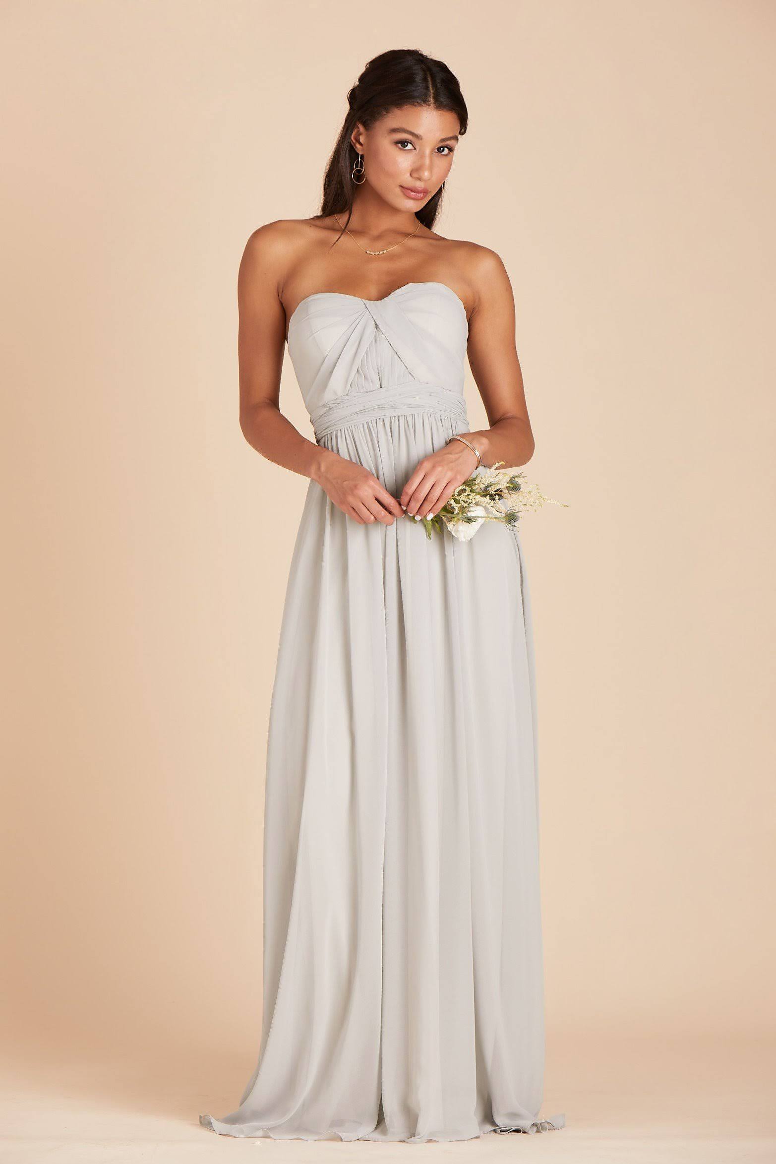 Birdy Grey Grace Convertible Chiffon Bridesmaid Dress in Dove Gray XXL / Dove Gray