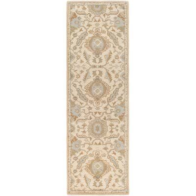 Arden Hand-Tufted Wool Tan/Beige Area Rug Rug Size: Runner 3& x 12&