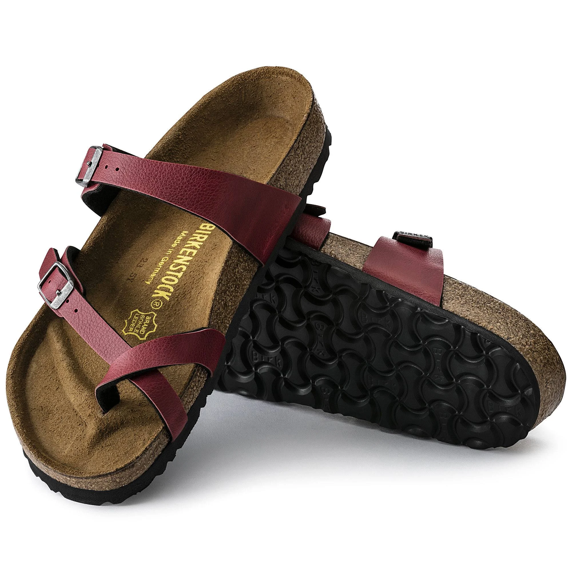 Birkenstock Mayari Birko-Flor Pull Up Bordeaux Thong Sandals