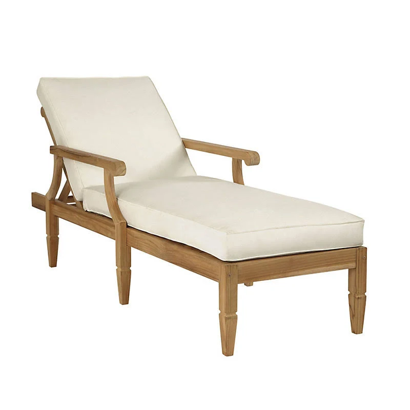 Madison Chaise Replacement Cushion Set Canvas White Sunbrella - Ballard Designs