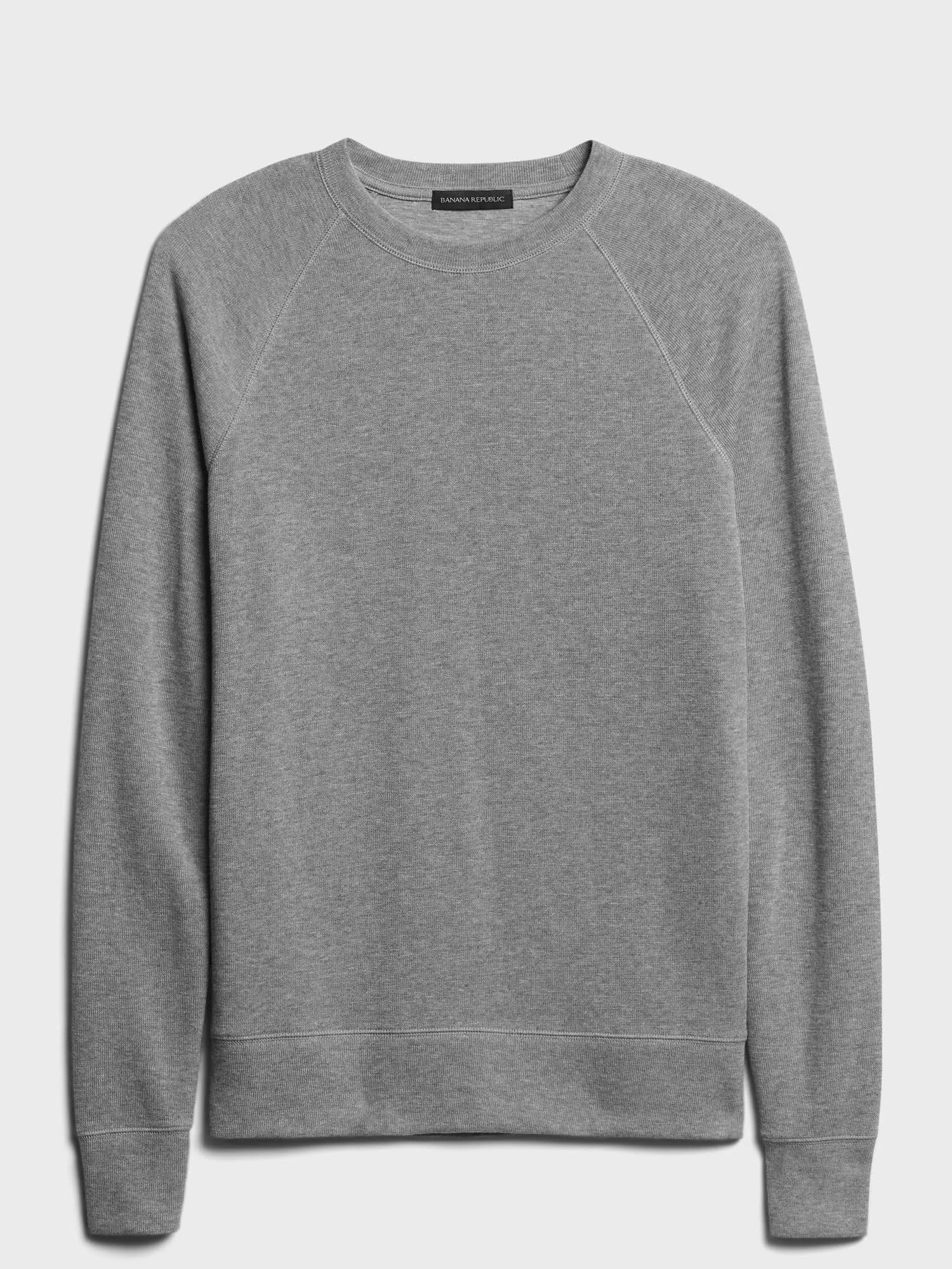Banana Republic Men's Double-Knit Crew-Neck Sweatshirt Heather Gray Size XXL