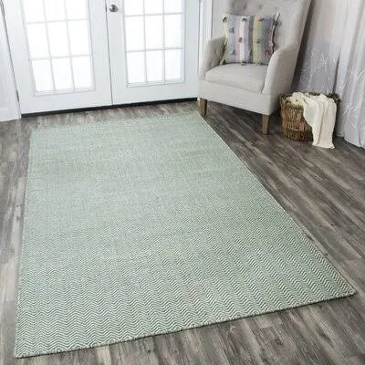 Ava Handmade Tufted Wool Green Rug Birch Lane Rug Size: Rectangle 9& x 12&