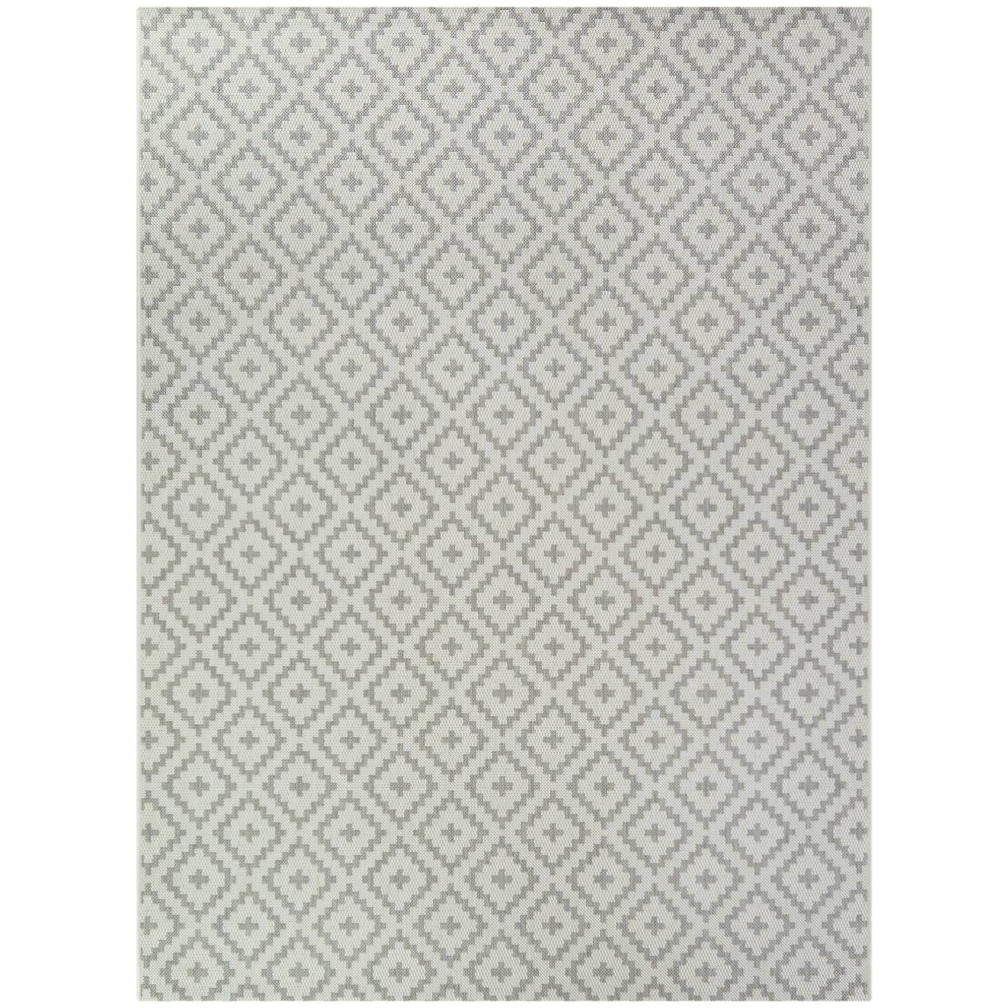 BALTA Cassady White 8 ft. x 10 ft. Diamond Trellis Indoor/Outdoor Area Rug