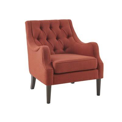 Galesville 29.25x22 Wide Tufted Polyester Wingback Chair Birch LANE? Fabric: Spice Polyester