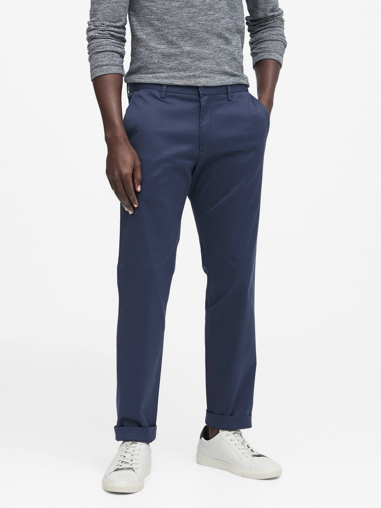 Banana Republic Men's Aiden Slim Rapid Movement Chino Pant Hazey Blue Size 36W 34L