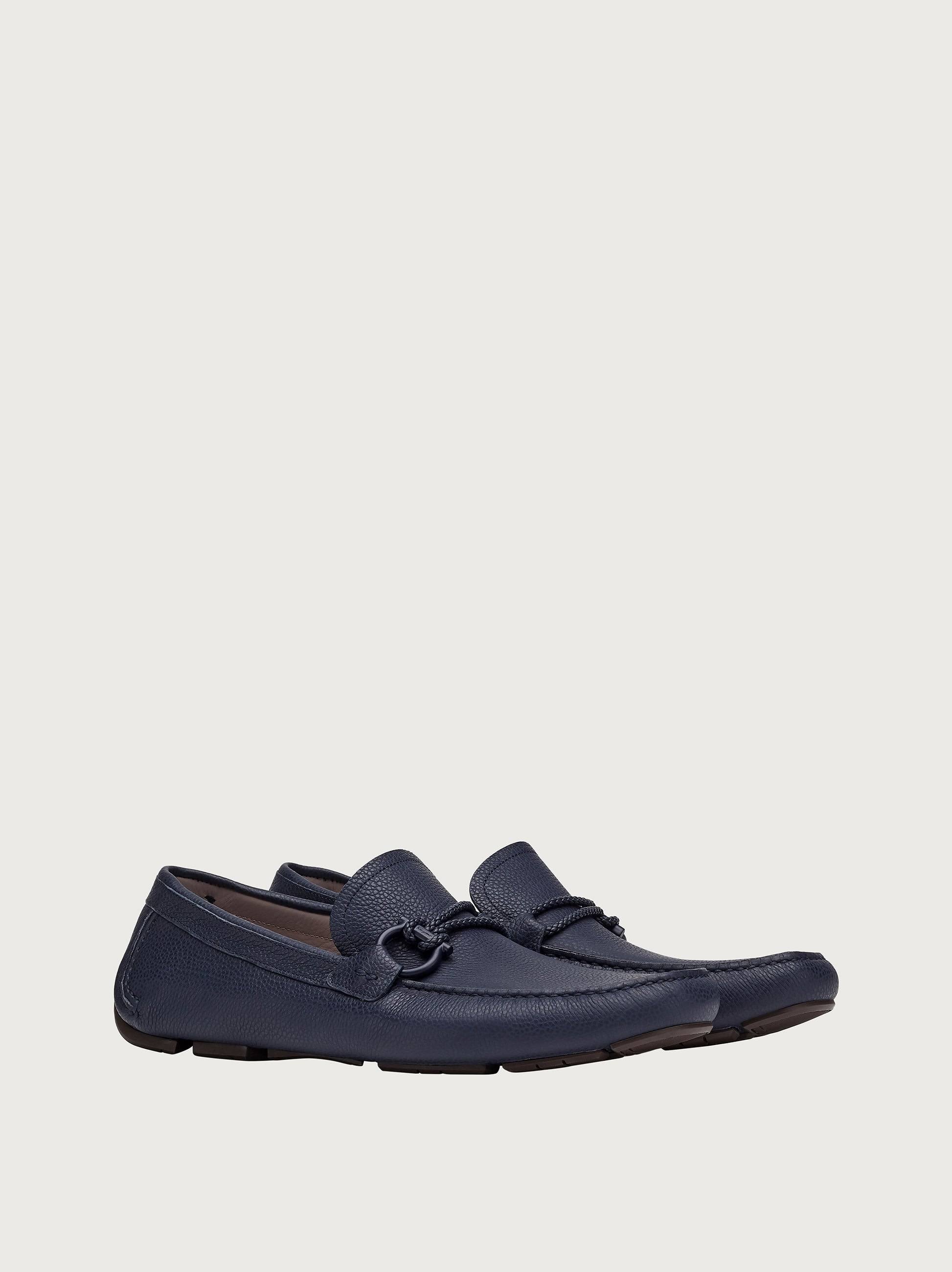Salvatore Ferragamo Men Driver with Gancini Ornament Blue Size 11.5