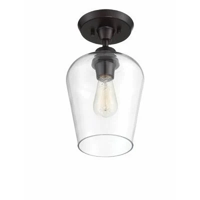 Sol 1 - Light 8x22 Simple Dome Semi Flush Mount Finish: English Bronze