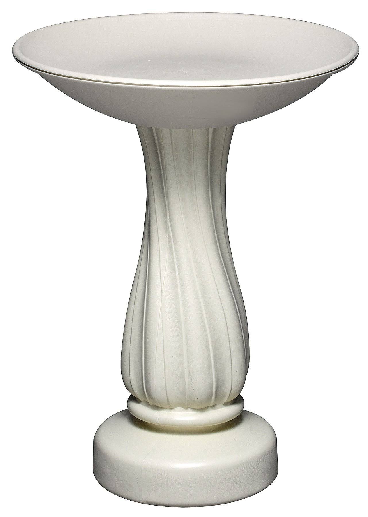 Allied Precision Heated Birdbath with Pedestal, White, 20x22