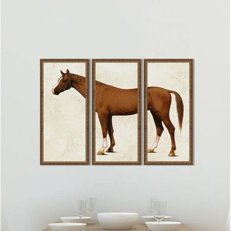 &Horse Triptych& by V.J. Cotlison Picture Frame Graphic Art