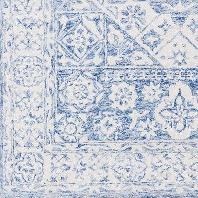 Bungalow Rose Baconton Hand-Hooked Pale Blue/Beige Area Rug, Size: Runner 2&6 inch x 8&